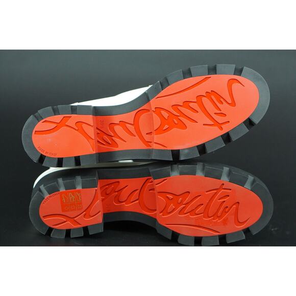 Christian Louboutin Montezu White Ankle Biker Chelsea Boots Size 39.5 New $1695 - Picture 8 of 9